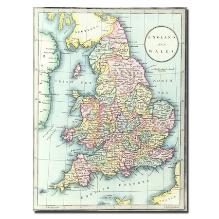 R.H. Laurie 'Map Of England & Wales 1852' Canvas Art,14x19